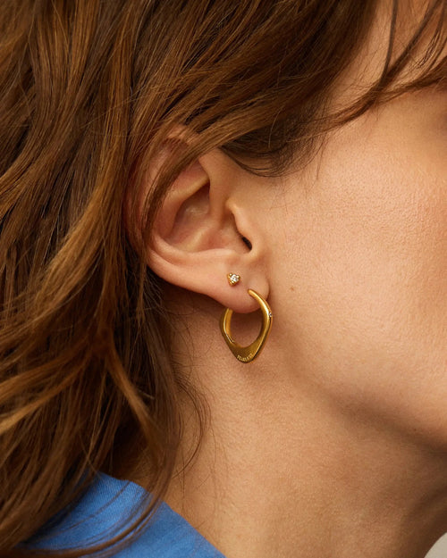 HARRIS REED FEARLESS MEDIUM HOOP EARRINGS / GOLD