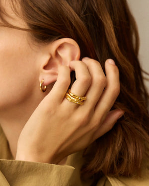 HARRIS REED SELF-LOVE STACKING RINGS / GOLD