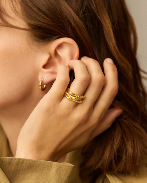 HARRIS REED SELF-LOVE STACKING RINGS / GOLD
