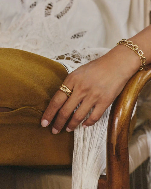 HARRIS REED SELF-LOVE STACKING RINGS / GOLD