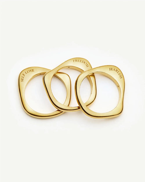 HARRIS REED SELF-LOVE STACKING RINGS / GOLD
