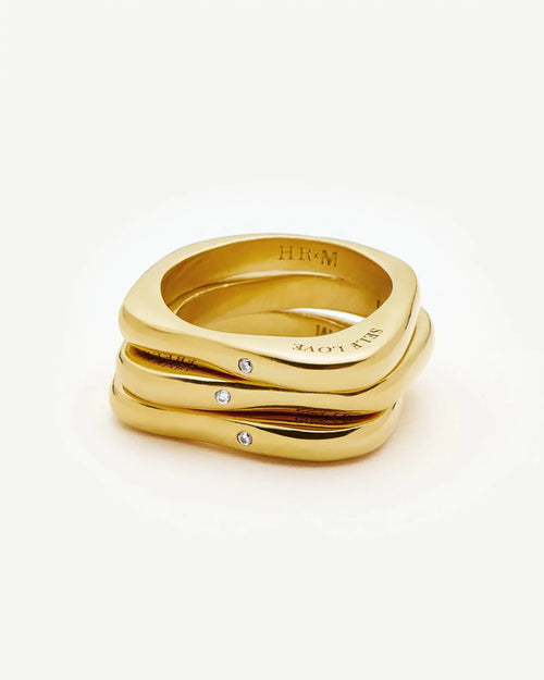 HARRIS REED SELF-LOVE STACKING RINGS / GOLD