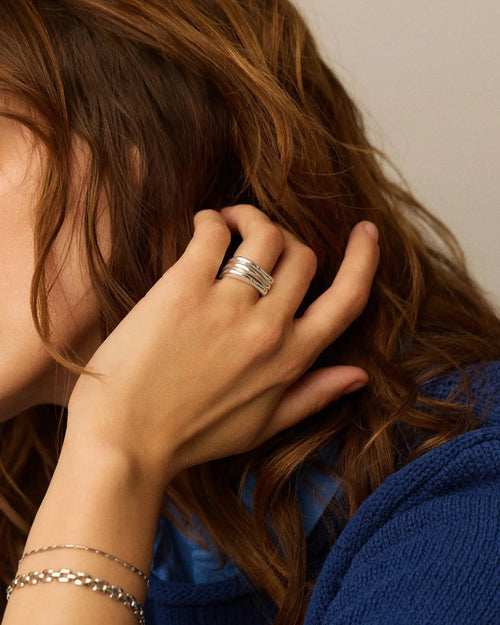 HARRIS REED SELF-LOVE STACKING RINGS / SILVER