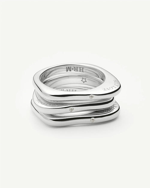 HARRIS REED SELF-LOVE STACKING RINGS / SILVER