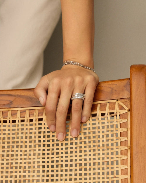 HARRIS REED SELF-LOVE STACKING RINGS / SILVER
