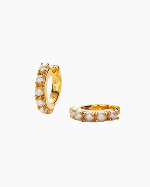 PEARL GEMSTONE HUGGIES / GOLD