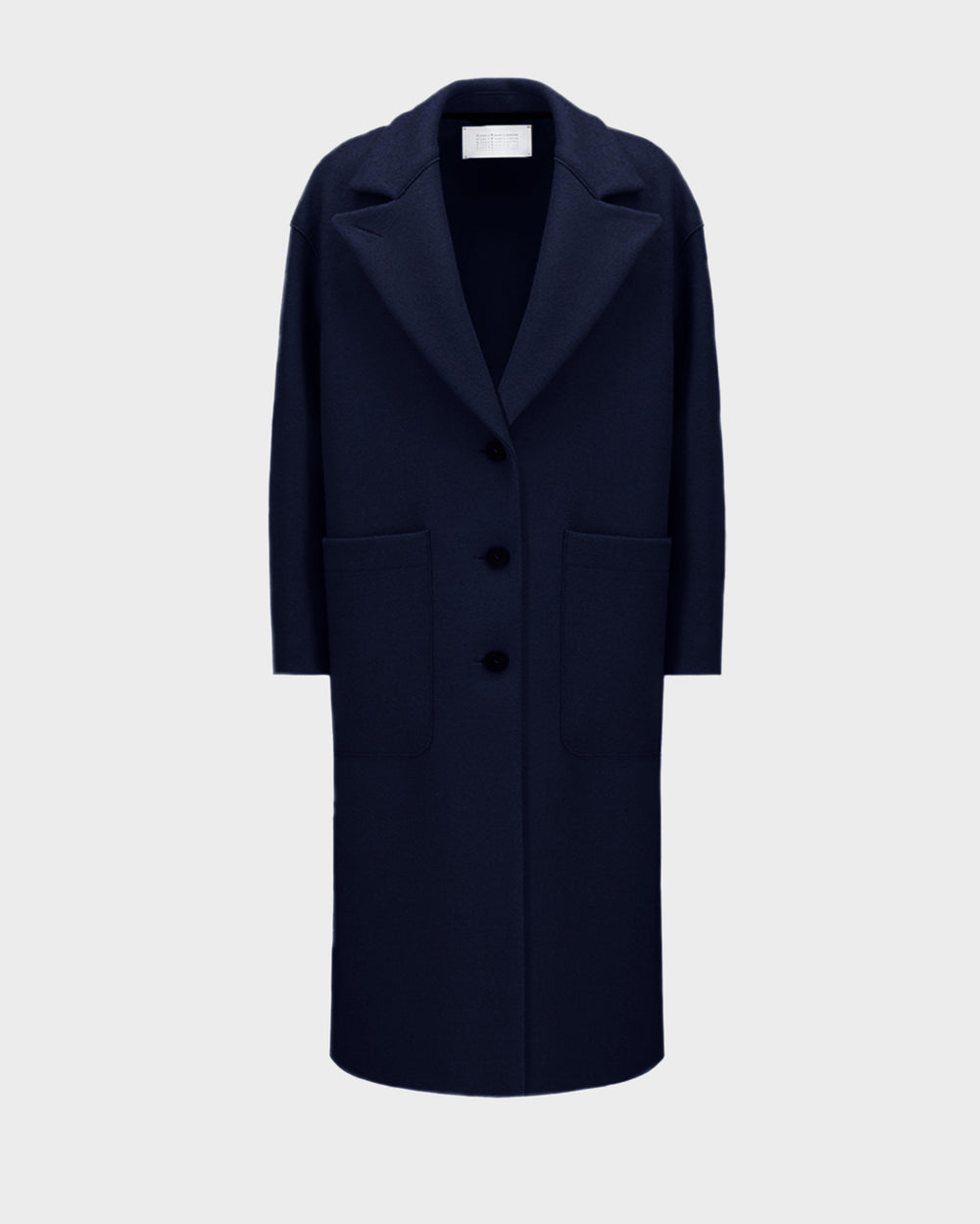 Harris Wharf London Topcoat Pressed Wool Blue Mouline main image 1