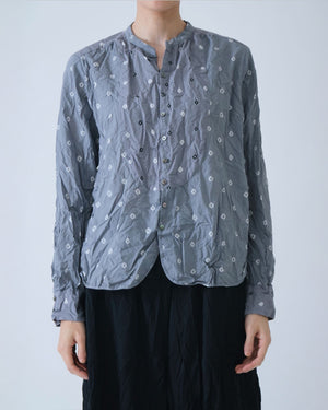 INDIAN LAWN SHIBORI SUMMER BLOUSE / GREY