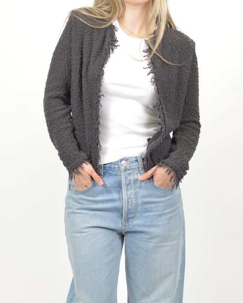 SHAVANI TWEED JACKET / CHARCOAL