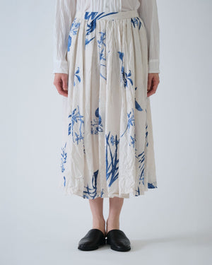 JAPONISM FLOWER PRINT SKIRT / IVORY