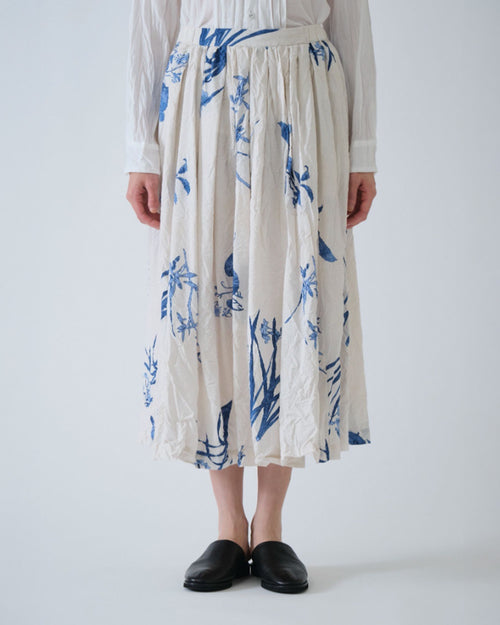 JAPONISM FLOWER PRINT SKIRT / IVORY