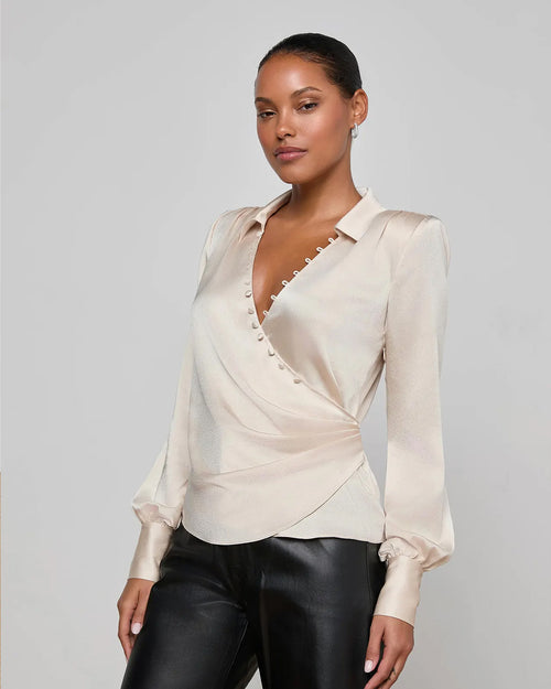 BERNICE WRAP BLOUSE / CHAMPAGNE
