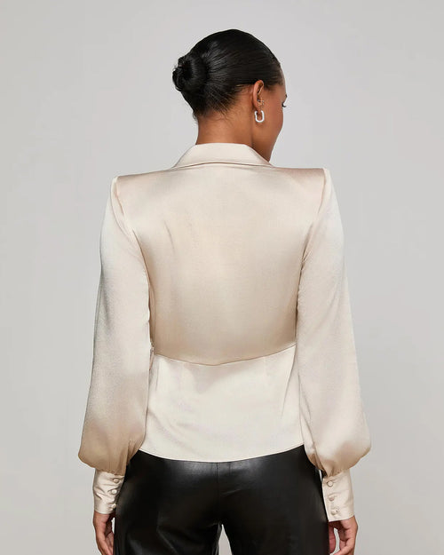 BERNICE WRAP BLOUSE / CHAMPAGNE