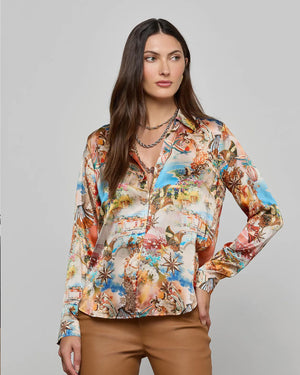 TYLER SILK BLOUSE / MULTI COLLAGE