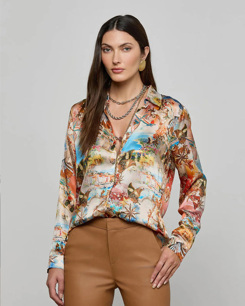 TYLER SILK BLOUSE / MULTI COLLAGE