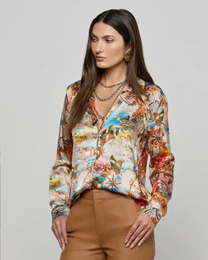 TYLER SILK BLOUSE / MULTI COLLAGE