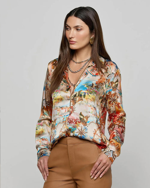 TYLER SILK BLOUSE / MULTI COLLAGE