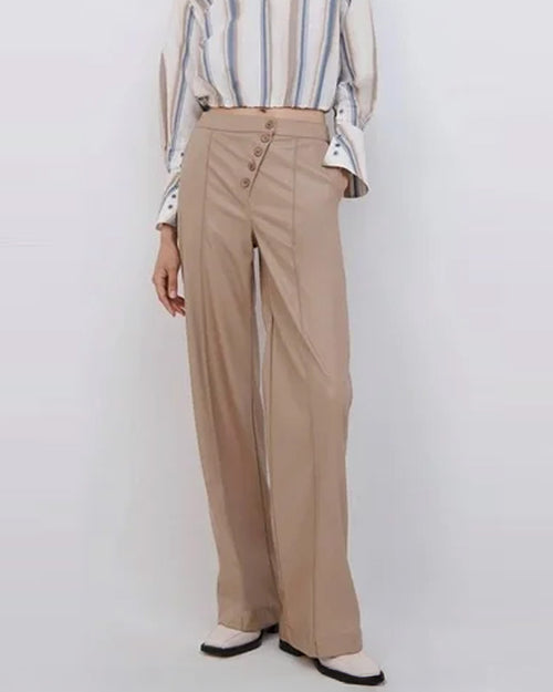 LYNDA VEGAN LEATHER PANT / NUTMEG