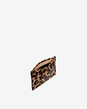 PANAMA LEOPARD FLAT CARD HOLDER / SANDSTONE