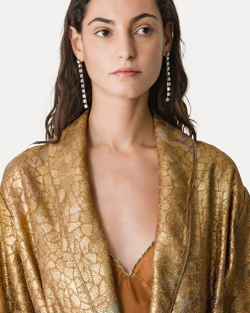LES FOLIES CHINE' LUREX JACQUARD COAT / GOLD