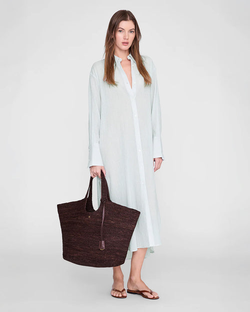 LILI TOTE RAPHIA / DARK BROWN
