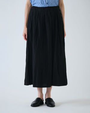HIGH DENSITY LINEN COTTON SKIRT / BLACK