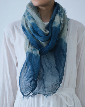 LINEN GAUZE WILLOW DYE STOLE / INDIGO