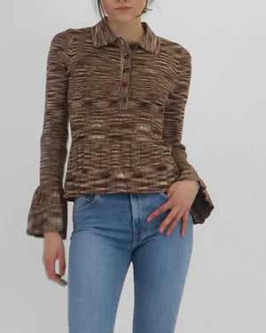 MACKENNA L/S POLO / CHOCOLATE