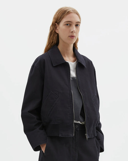 MHL ZIP UP BOMBER JACKET / INDIGO