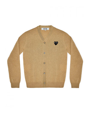 N023 WOMENS BLACK HEART CARDIGAN / BEIGE