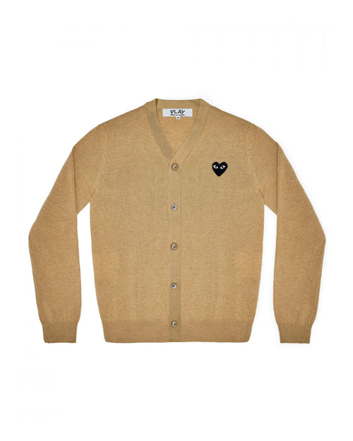 N023 WOMENS BLACK HEART CARDIGAN / BEIGE