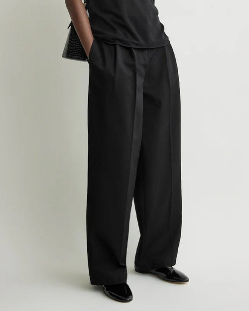RELAXED TWILL TROUSERS / BLACK