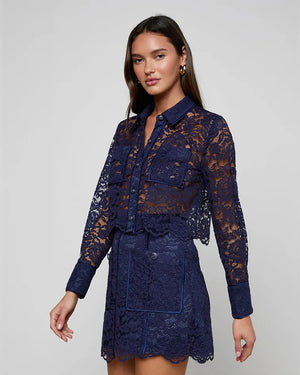 ROELLE LACE BLOUSE / MIDNIGHT