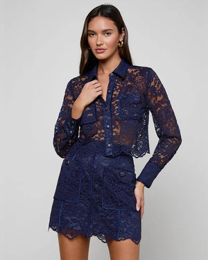 ROELLE LACE BLOUSE / MIDNIGHT