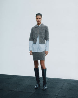 SAKELSIE SS CARDIGAN 15827 / FOSSIL MEL.