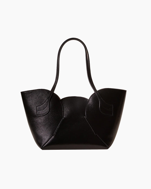 SAPAL S TULIP SHAPED TOTE BAG / BLACK