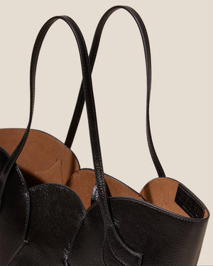 SAPAL S TULIP SHAPED TOTE BAG / BLACK