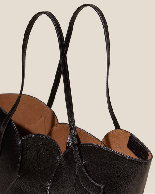 SAPAL S TULIP SHAPED TOTE BAG / BLACK