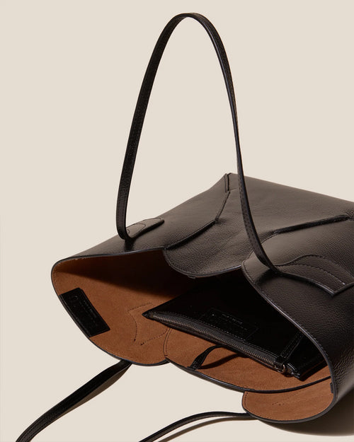 SAPAL S TULIP SHAPED TOTE BAG / BLACK