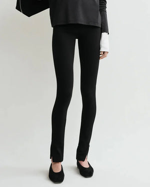 SIDE ZIP LEGGINGS / BLACK