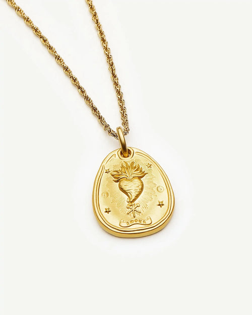 THE HEART TALISMAN ROPE CHAIN NECKLACE / GOLD