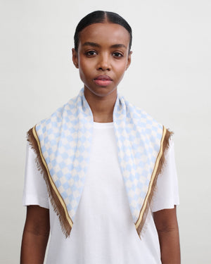 COTTON SILK SCARF / SKY