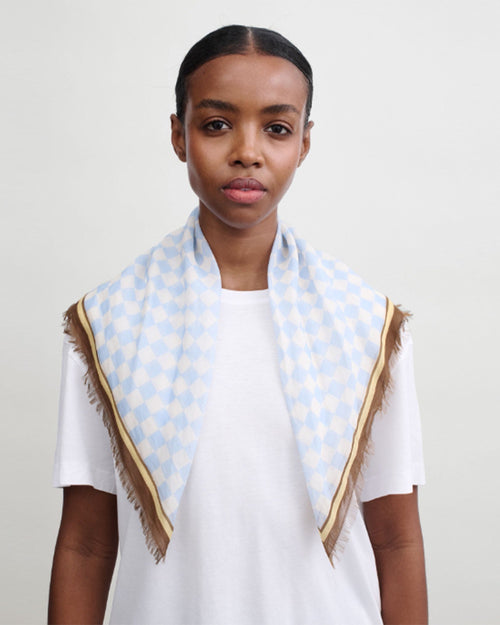COTTON SILK SCARF / SKY