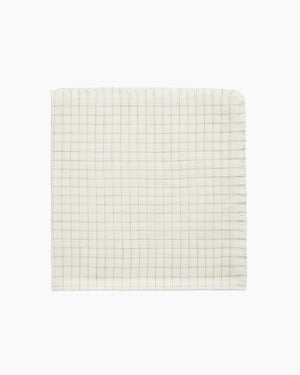 CHECKED LIGHT WOOL SCARF / ECRU/BLACK