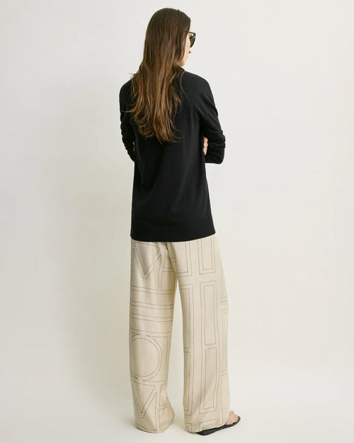 MONOGRAM SILK PJ BOTTOMS / IVORY