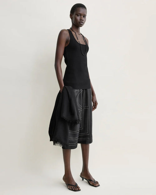 MONOGRAM SILK PJ CULOTTES / BLACK