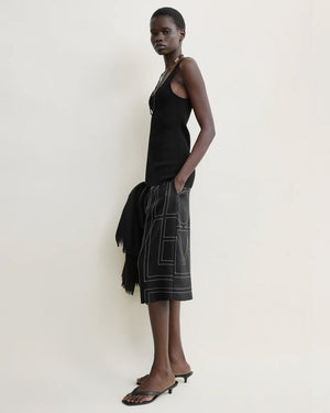 MONOGRAM SILK PJ CULOTTES / BLACK