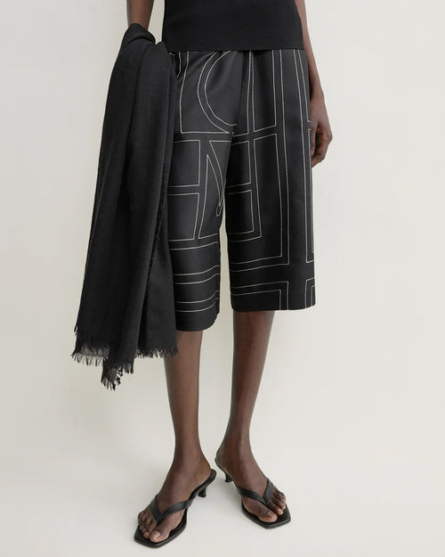 MONOGRAM SILK PJ CULOTTES / BLACK