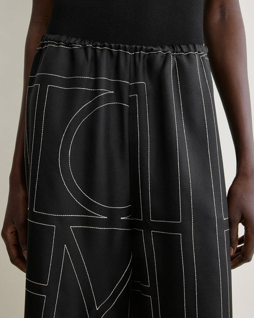 MONOGRAM SILK PJ CULOTTES / BLACK