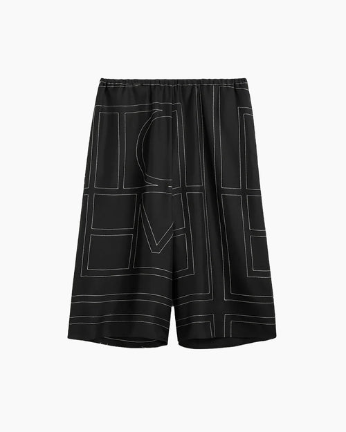 MONOGRAM SILK PJ CULOTTES / BLACK
